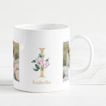 Caneca De Café Letra Dourada Moderna I Flor | Dois Monogramas fot<br><div class="desc">Letra Dourada Moderna I Flor | Dois Monogramas fotográficos</div>