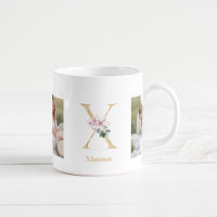 Letra Dourada Moderna X Flor | Dois Monogramas fot