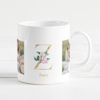Letra Dourada Moderna Z Flor | Dois Monogramas fot