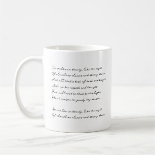 Caneca De Café Letra Elegante Personalizada, Poema, Letras de Mús