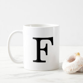 Caneca De Café Letra F Monograma Clássica Mug, 11 oz