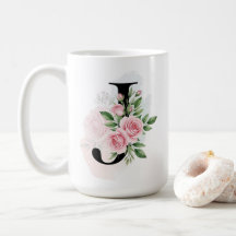 Letra Floral J – Monograma Pastel Suave