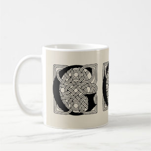 Caneca De Café Letra G Vintage Celtic Knot Monograma