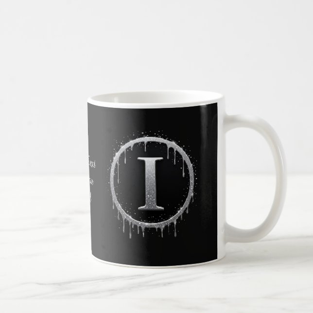 Caneca De Café Letra I Geada Prateada (Direita)