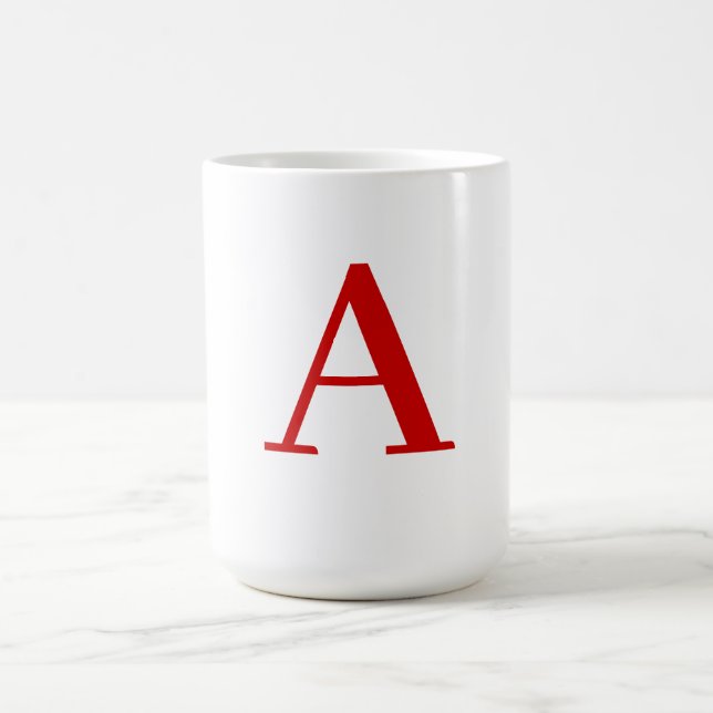 Caneca De Café Letra Inicial de Monograma Branco Moderno Simples  (Centro)