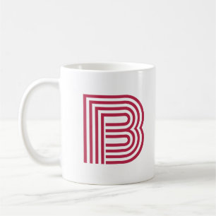 Caneca De Café Letra Inicial de Monograma Moderno com Estilo