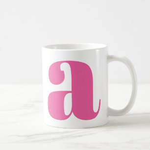 Caneca De Café Letra Inicial de Monograma Moderno em Rosa Quente