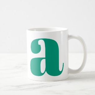 Caneca De Café Letra Inicial de Monograma Moderno em Verde Esmera