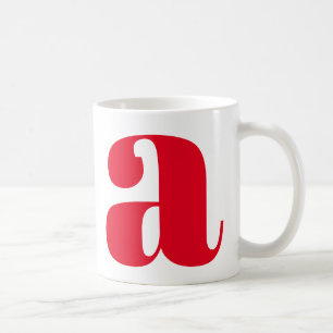 Caneca De Café Letra Inicial de Monograma Moderno em Vermelho