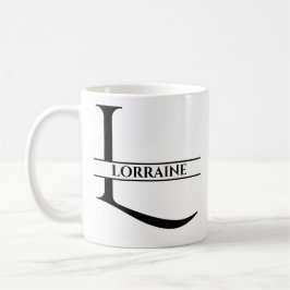 Caneca De Café Letra inicial Elegante Personalizada L
