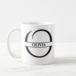 Caneca De Café Letra inicial Elegante personalizada O