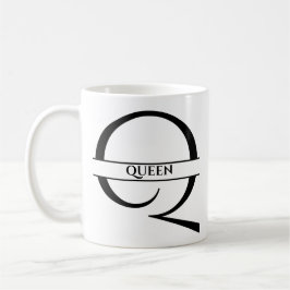 Caneca De Café Letra inicial Elegante personalizada Q