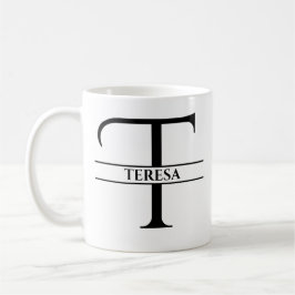 Caneca De Café Letra inicial Elegante personalizada T