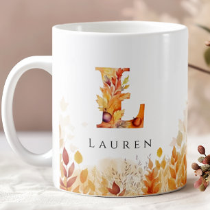 Caneca De Café Letra inicial L Monograma Personalizado