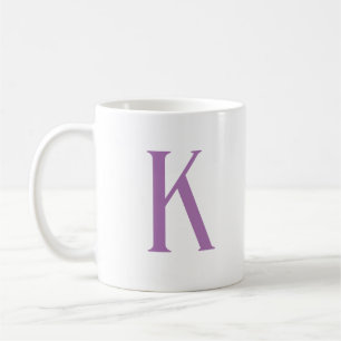 Caneca De Café Letra inicial moderna Monograma de Lavanda