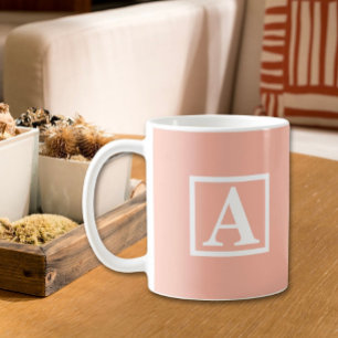 Caneca De Café Letra inicial Peach & White