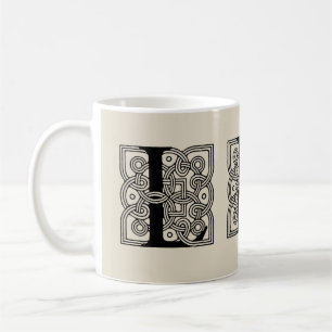 Caneca De Café Letra L Vintage Celtic Knot Monograma