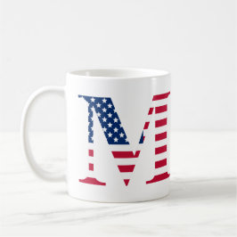 Caneca De Café Letra M Patriotic Mug