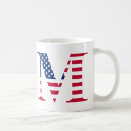 Caneca De Café Letra M Patriotic Mug