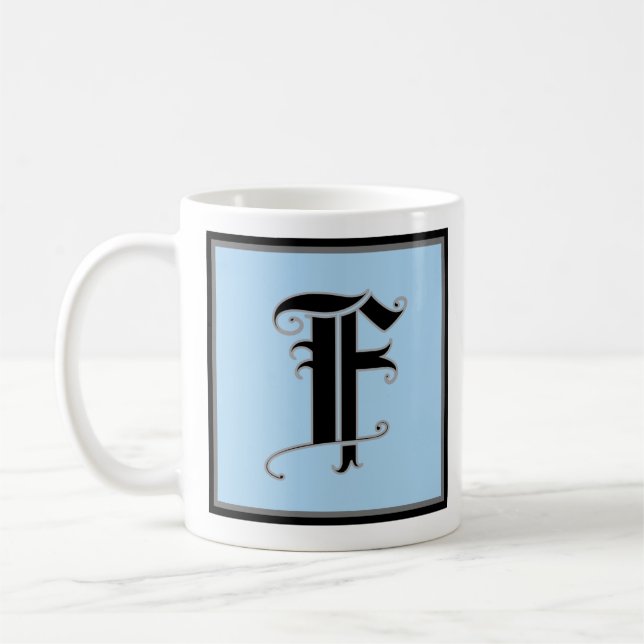 Caneca De Café Letra maiúscula caligráfica F (Esquerda)