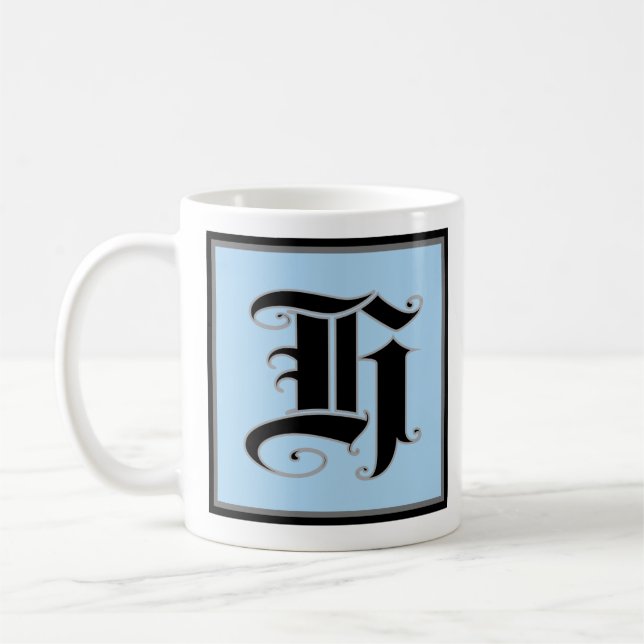 Caneca De Café Letra maiúscula caligráfica H (Esquerda)