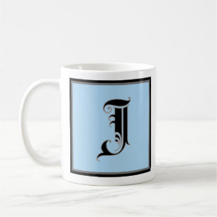 Caneca De Café Letra maiúscula caligráfica J