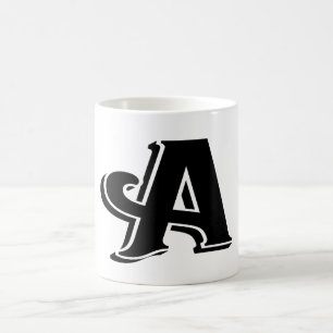 Caneca De Café Letra Modern Simple Alphabet Mug A