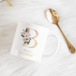 Caneca De Café Letra Moderna Dourada Watercolor B | Monograma<br><div class="desc">Letra Moderna Dourada Watercolor B | Monograma</div>