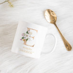 Caneca De Café Letra Moderna Dourada Watercolor E | Monograma<br><div class="desc">Letra Moderna Dourada Watercolor E | Monograma</div>