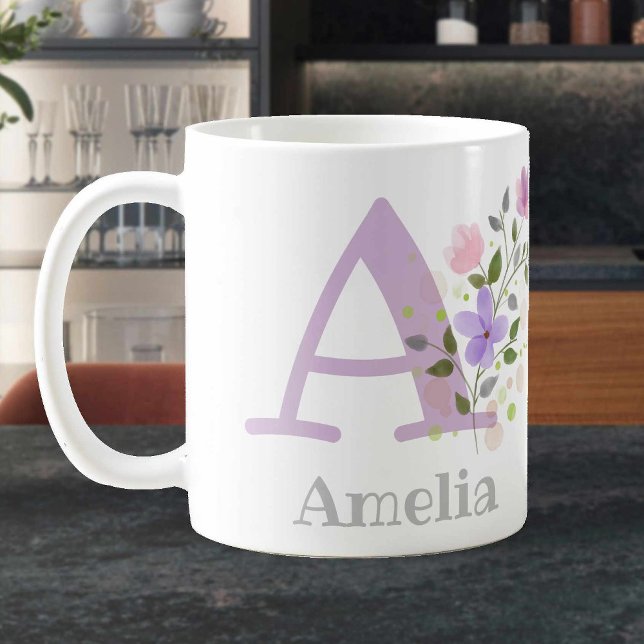 Caneca De Café Letra Monograma A e Nome Cristão (Criador carregado)