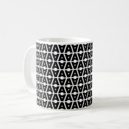 Caneca De Café Letra Negra A Alfabeto Padrão