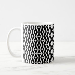 Caneca De Café Letra Negra Alfabeto Padrão Y