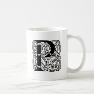 Caneca De Café Letra P Vintage Celtic Knot Monograma