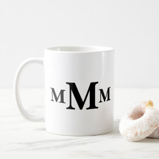 Caneca De Café Letra personalizada "M" Monograma Modelo