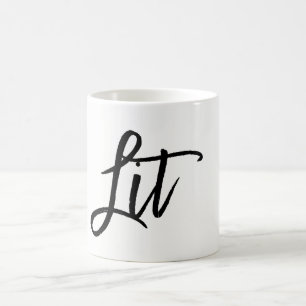 Caneca De Café Letra Preta Moderna Roteiro Tendência Personalizad