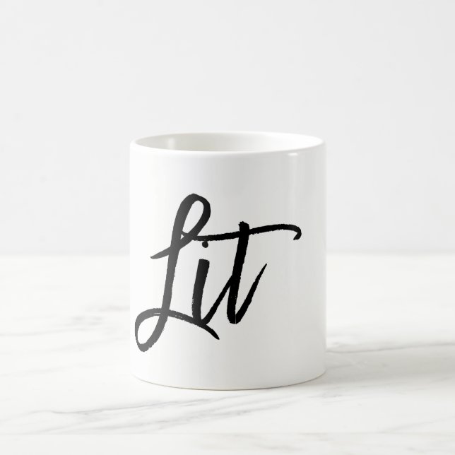 Caneca De Café Letra Preta Moderna Roteiro Tendência Personalizad (Centro)