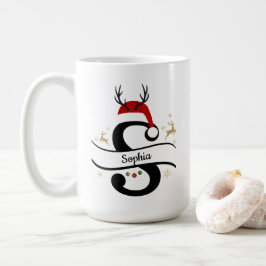 Caneca De Café Letra S Alfabeto Natal