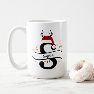 Caneca De Café Letra S Alfabeto Natal 