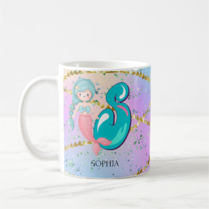 Caneca De Café Letra S Monograma Aquarela Enfermeiro de Sereia Cu