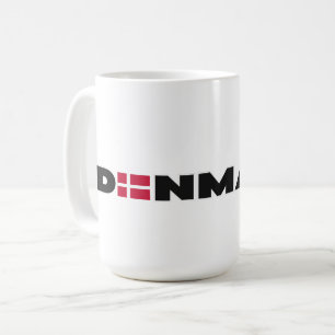 Caneca De Café Letra Simples Sinalizador Dinamarquês Moderno
