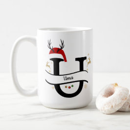 Caneca De Café Letra U Alfabeto Natal