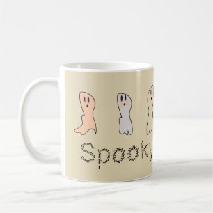 Caneca De Café Letras Fantasmagóricas Retro Assustadoras 