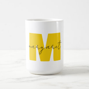 Caneca De Café Letras Iniciais de Nome Monograma Personalizado