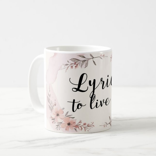 Caneca De Café Letras Para Viver (Frente Esquerda)