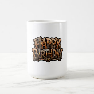 Caneca De Café Letreiro de aniversário feliz Steampunk