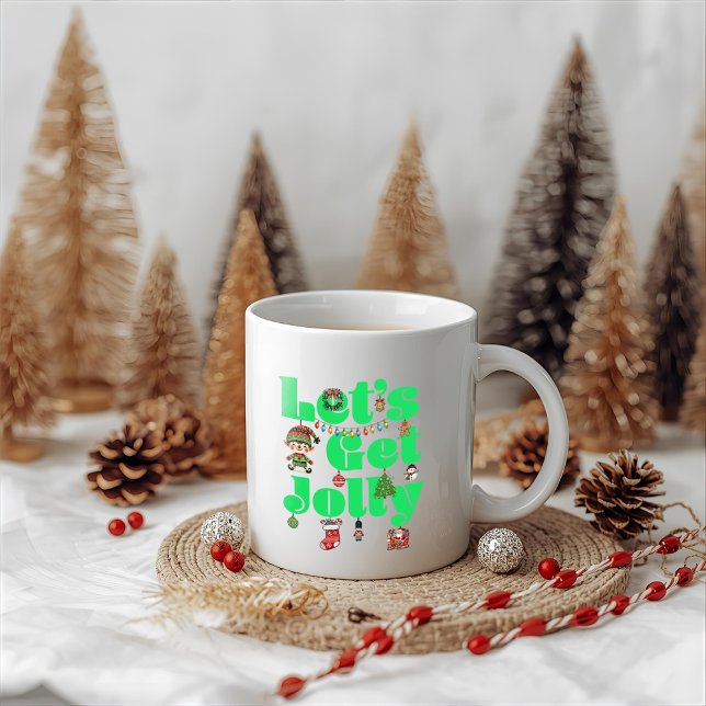 Caneca De Café Let's Get Jolly Christmas (Criador carregado)