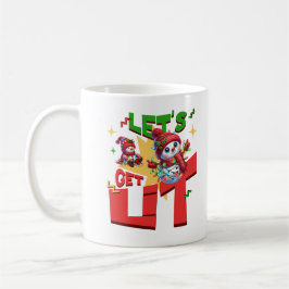 Caneca De Café Let's Get Lit Cute Snowman Funny Christmas Vibes