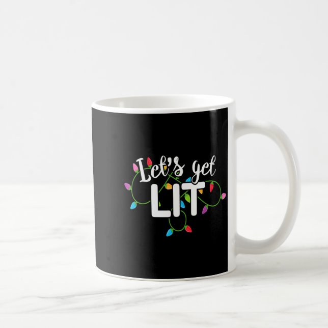Caneca De Café Lets Get Lit Funny Christmas Drinking Apparel Xma  (Direita)
