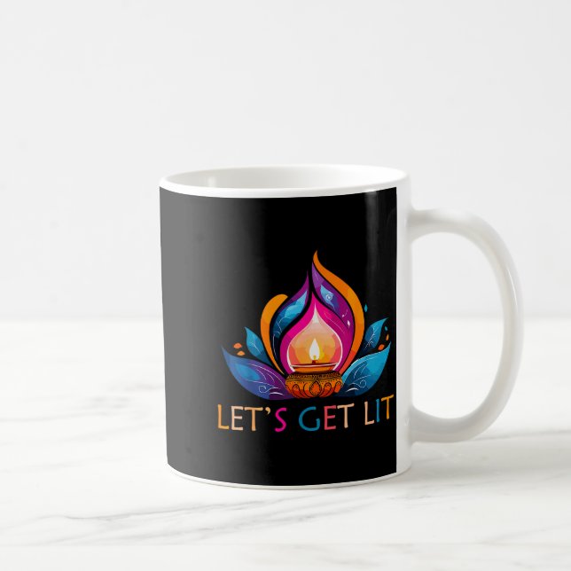 Caneca De Café Let's Get Lit Happy Diwali Festival Of Light  (Direita)
