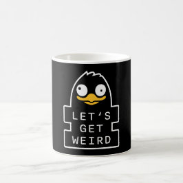 Caneca De Café Lets Get Weird Penguin Funny Quirky Humor Quote